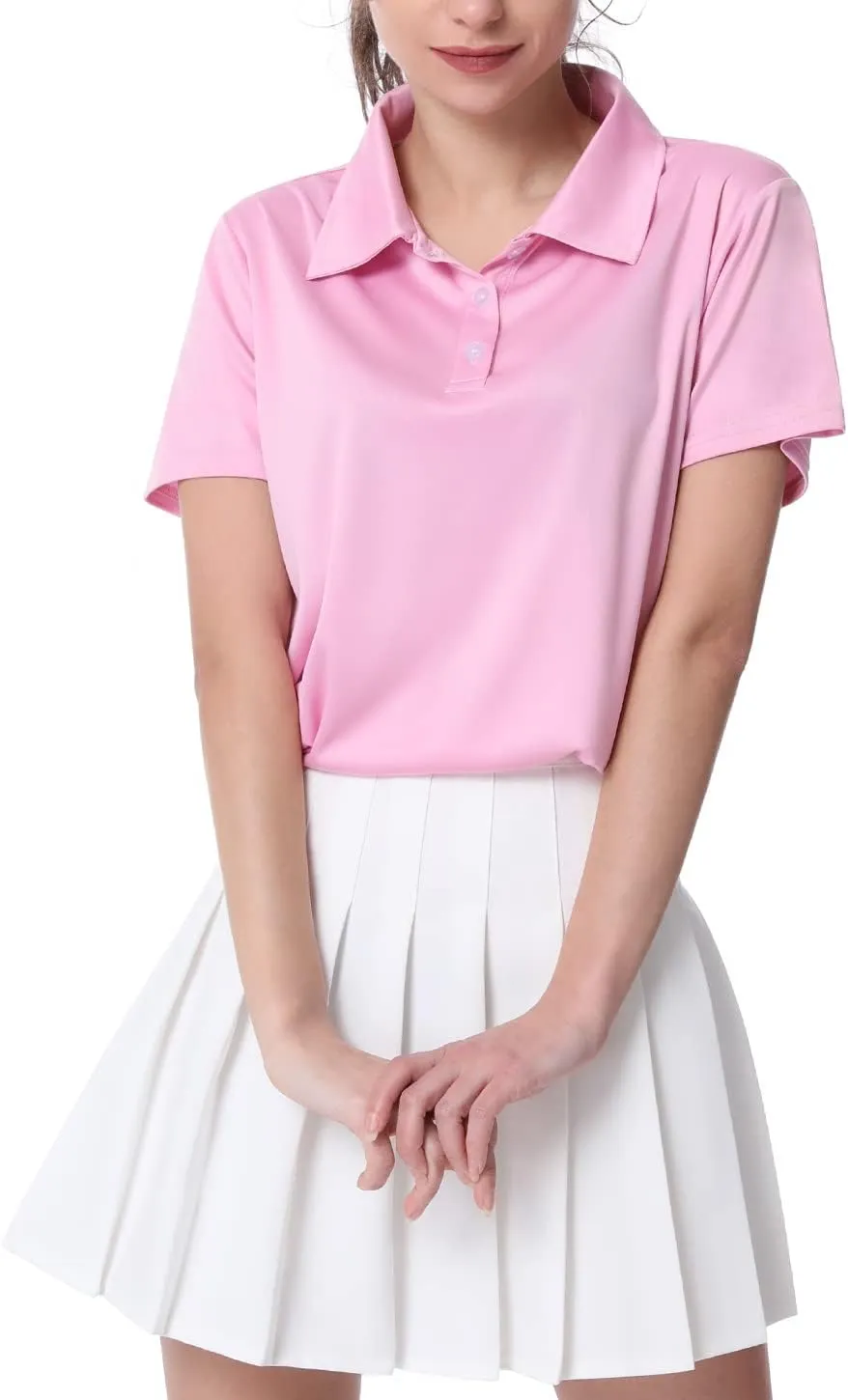3-Pack Women's Short-Sleeve Sport Polo Shirts Quick Dry Moisture-Wicking Activewear Polos Tops for Work