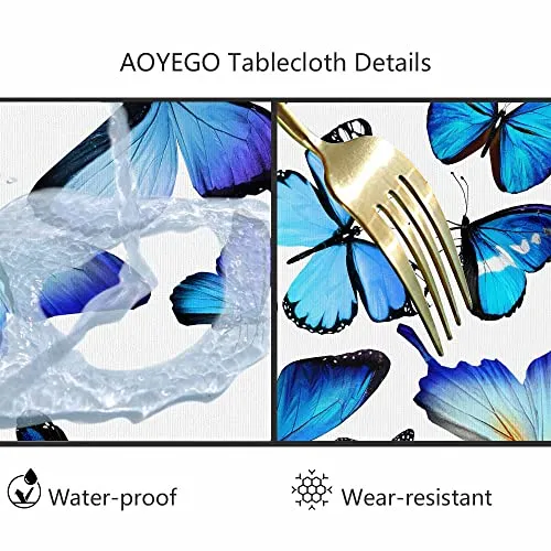 AOYEGO Watercolor Seashell Table Cloth Starfish Snail Conch Beach Souvenir Marine Round Tablecloth 60 Inch for Dining Room, Party, Banquet