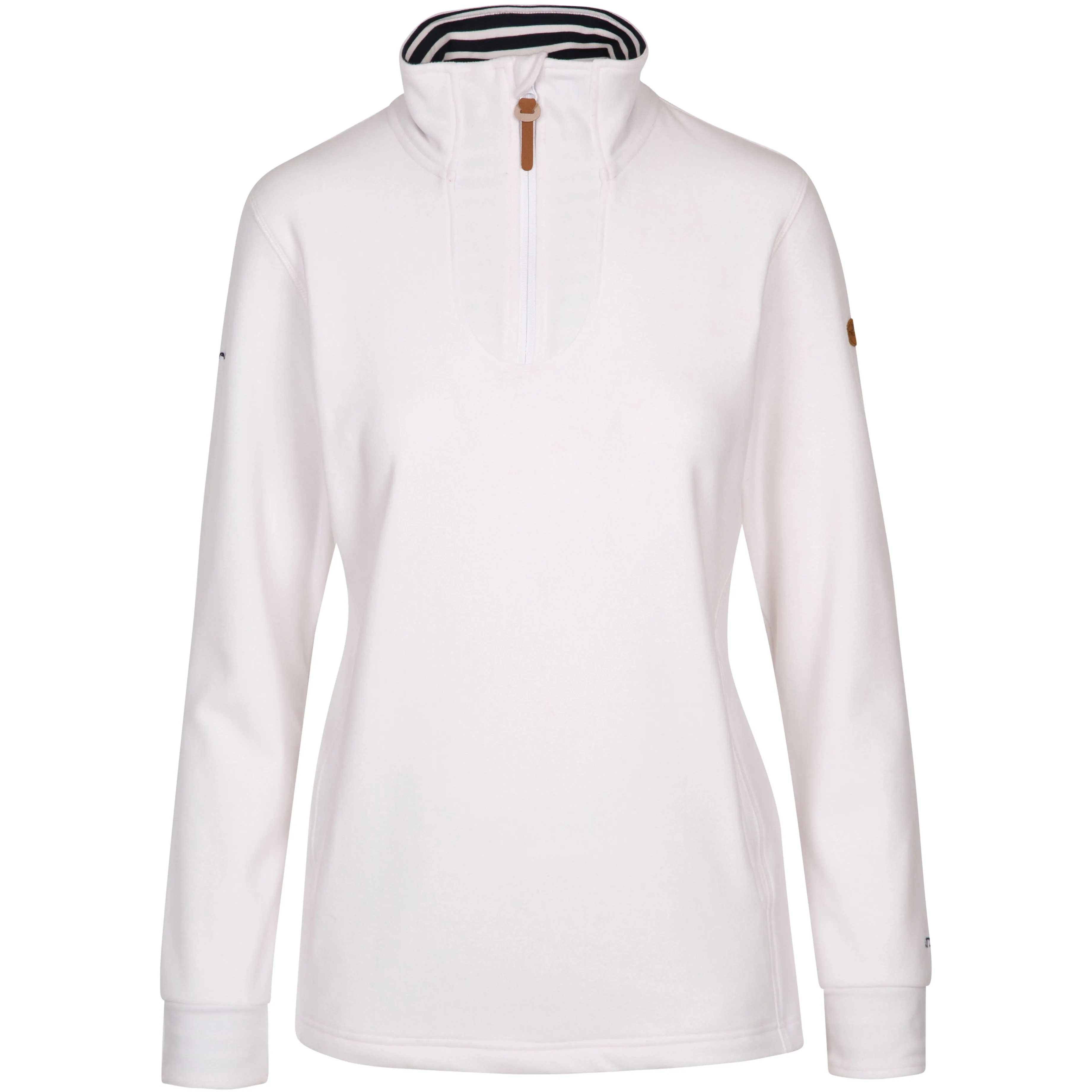 Big Heart Women's Heavier Half Zip Fleece Top in White