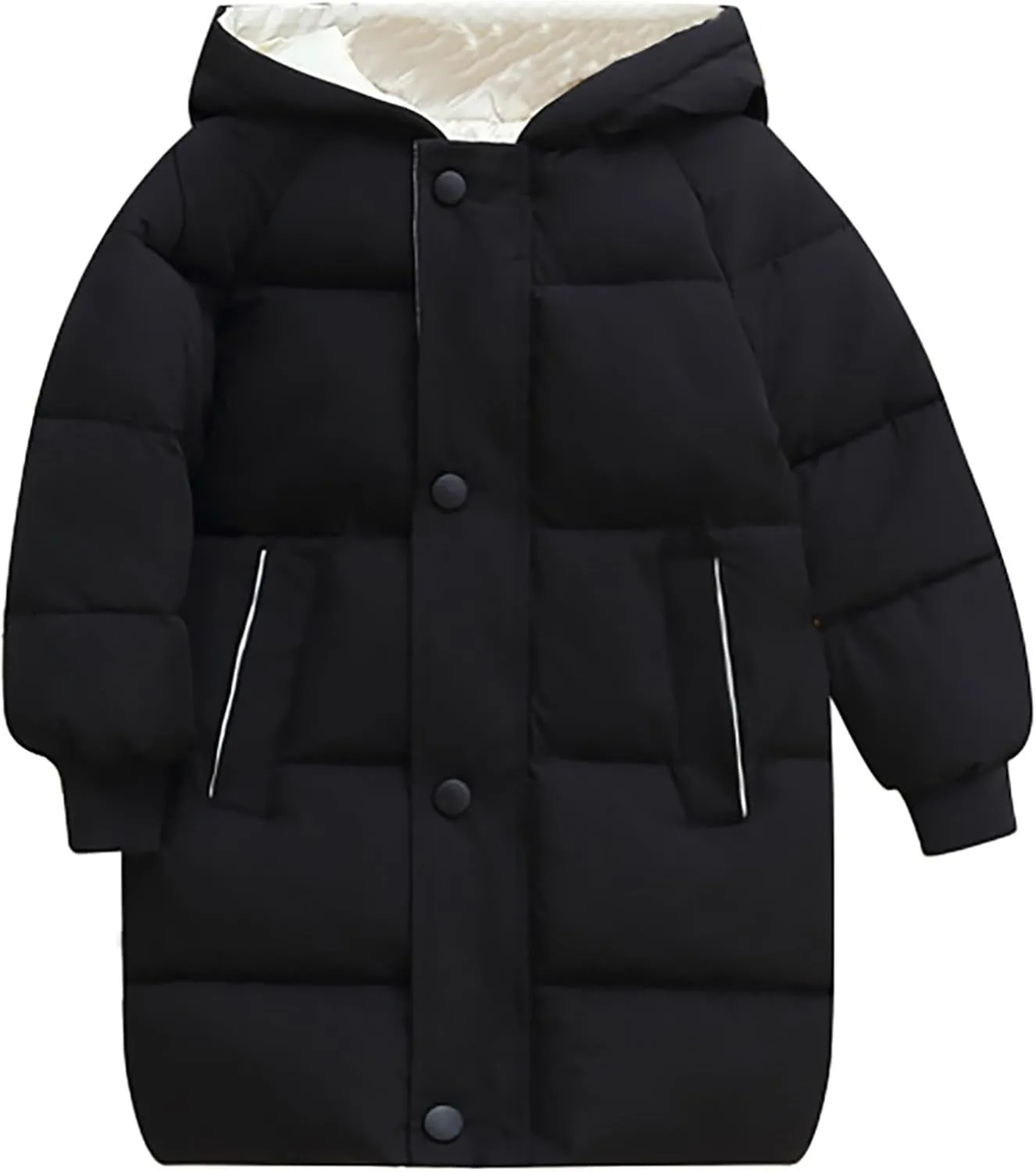 Boys Girls Long Winter Coat Hooded Puffer Jacket Kids Lightweight Down Coat Insulated Parka Thicken Warm Padded Jacket