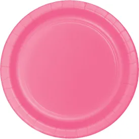 Bulk Candy Pink Value Friendly 8.75 inch Paper Dinner Plates (96 per Case)