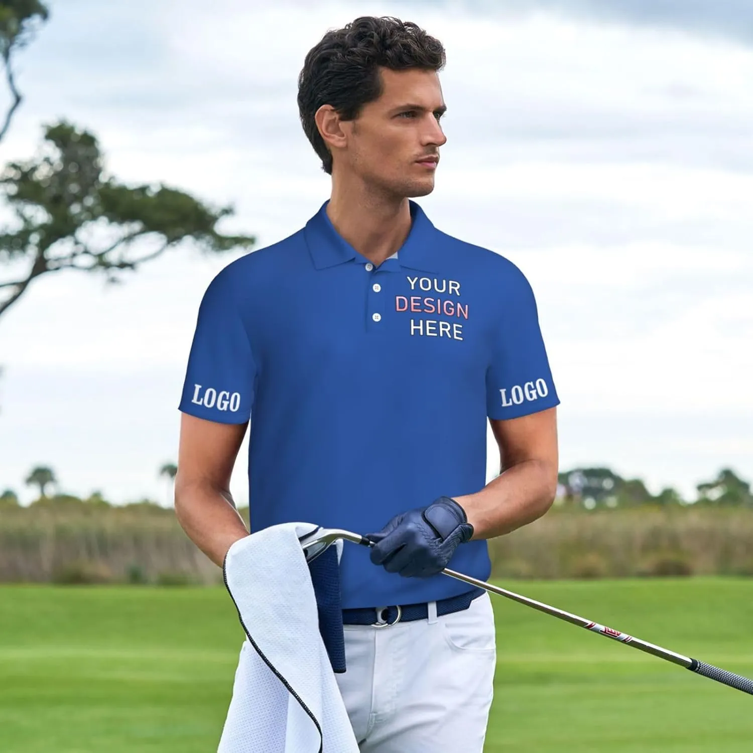 Custom Polo Shirt for Men Design Your Own Personalized Golf T Shirts Tee Front Print Text Photo Logo Name