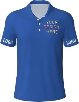 Custom Polo Shirt for Men Design Your Own Personalized Golf T Shirts Tee Front Print Text Photo Logo Name