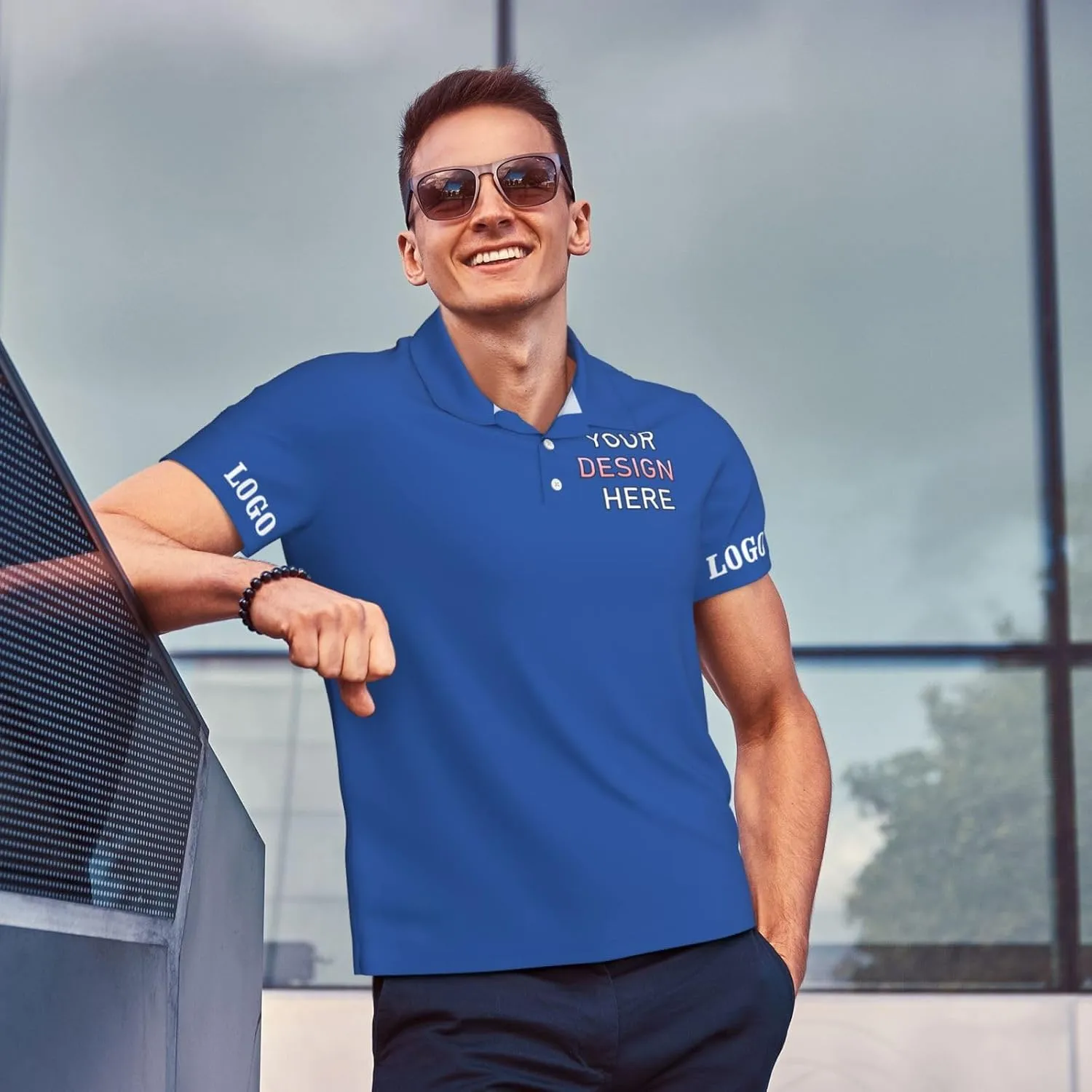 Custom Polo Shirt for Men Design Your Own Personalized Golf T Shirts Tee Front Print Text Photo Logo Name