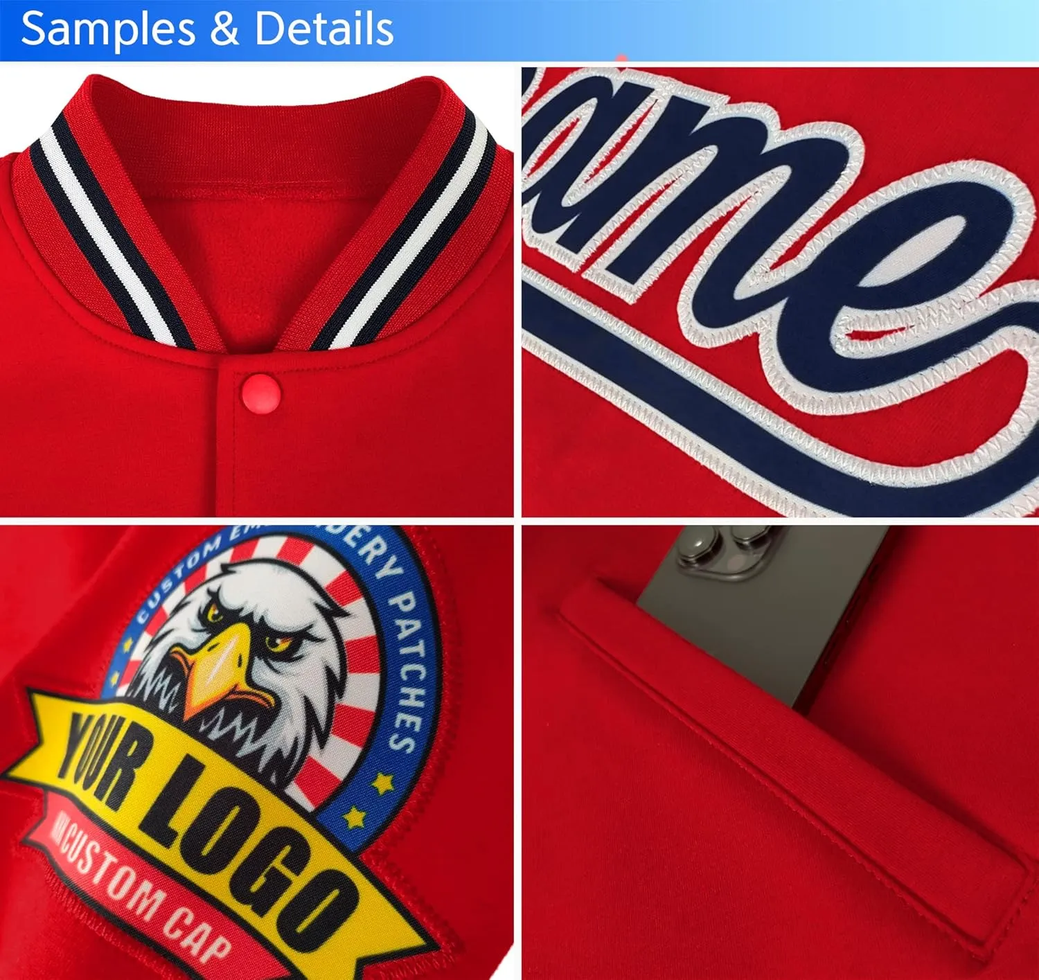 Custom Varsity Jacket Lightweight Letterman Bomber Baseball Coat Personalized Stitched Text Logo for Men Women Youth