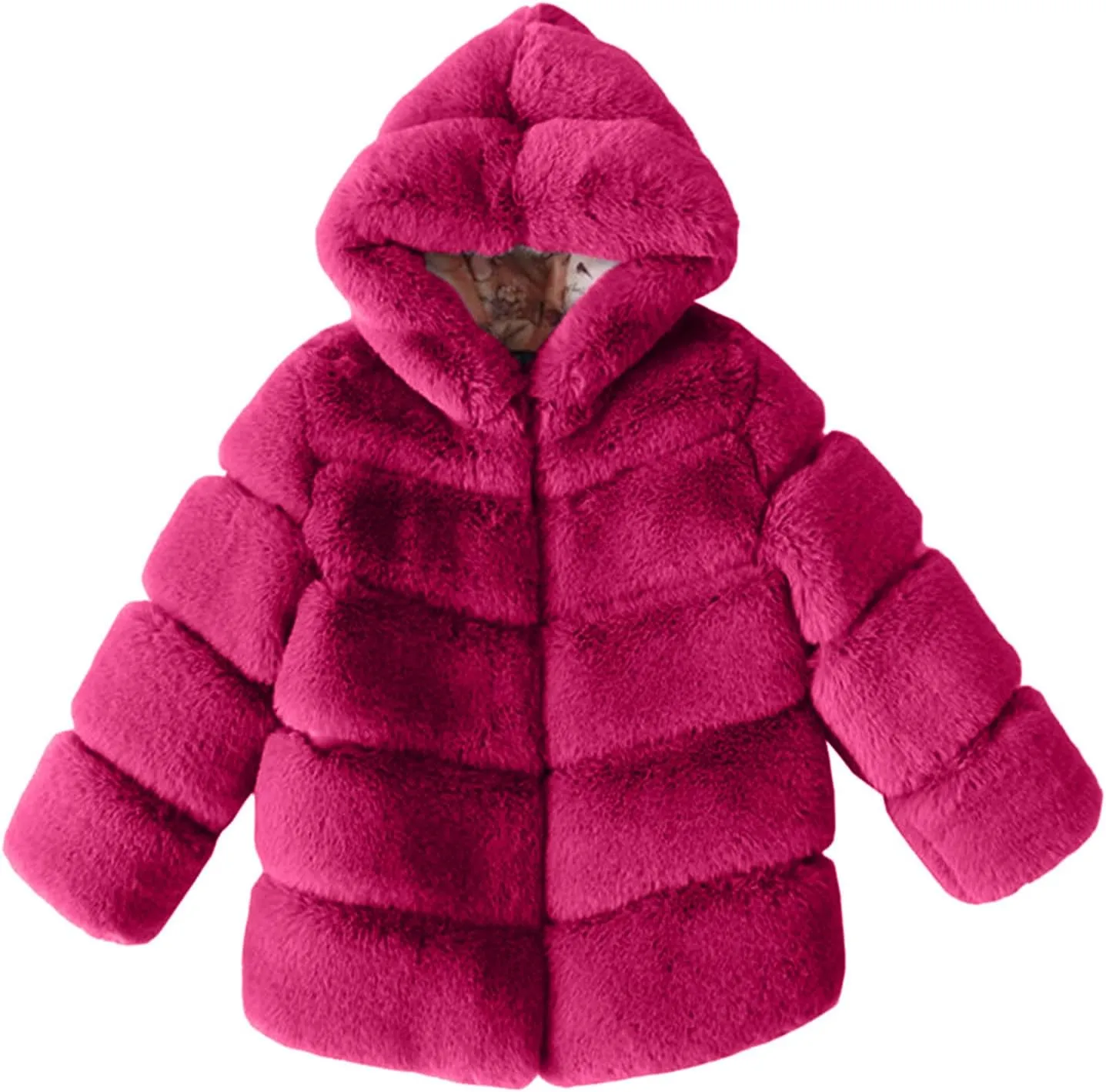 Girls Faux Fur Jacket Plush Sherpa Teddy Coat with Hood Toddler Winter Coats Warm Fuzzy Jackets Trendy Outwear