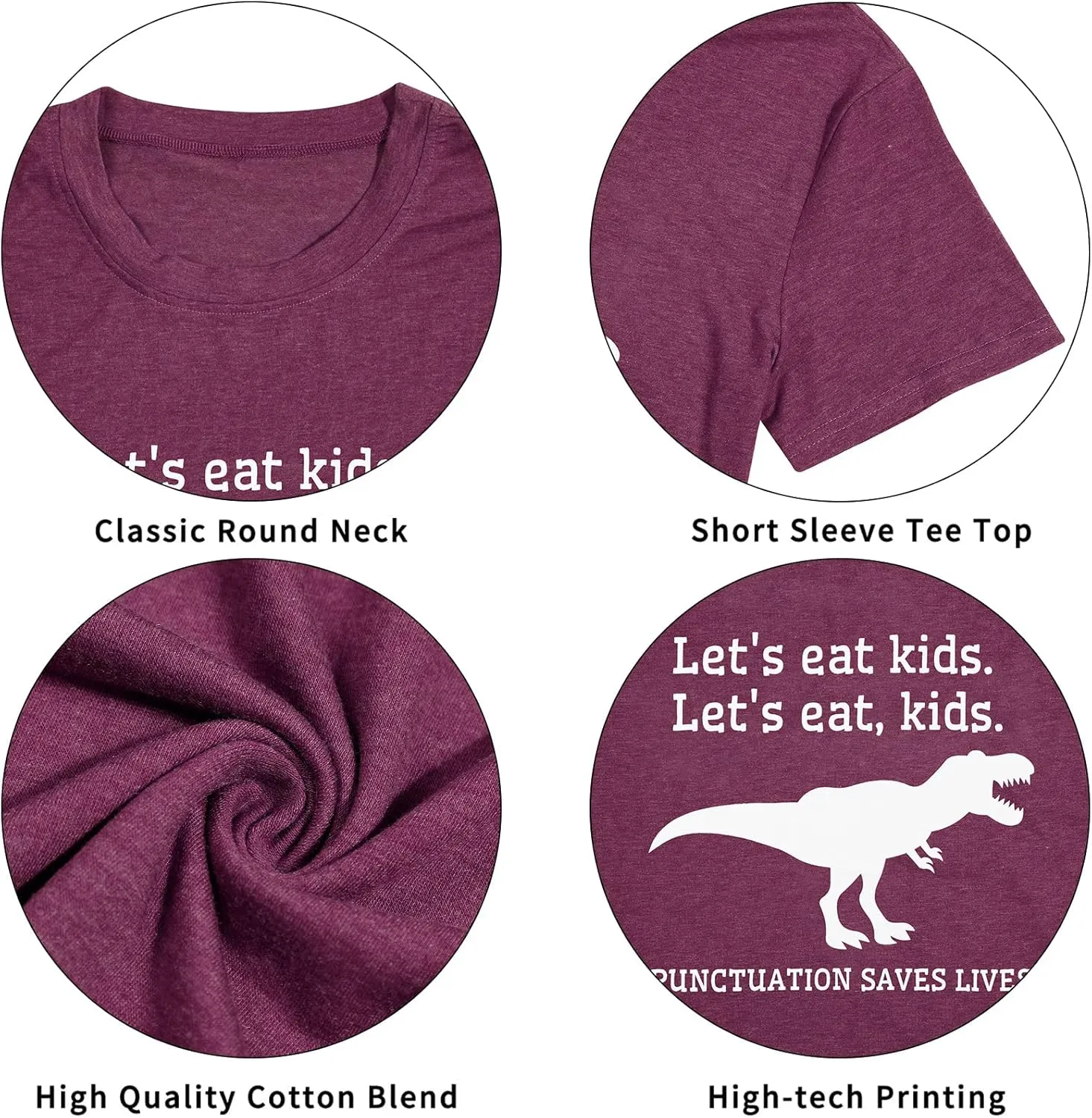MYHALF Teacher Shirt Women Grammar Tshirt: Funny Dinasour Graphic T Shirt Teacher Gifts Kindergarten Teacher Life Tops