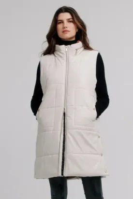 Nikki Jones Vegan Leather Diamond Vest - Cream