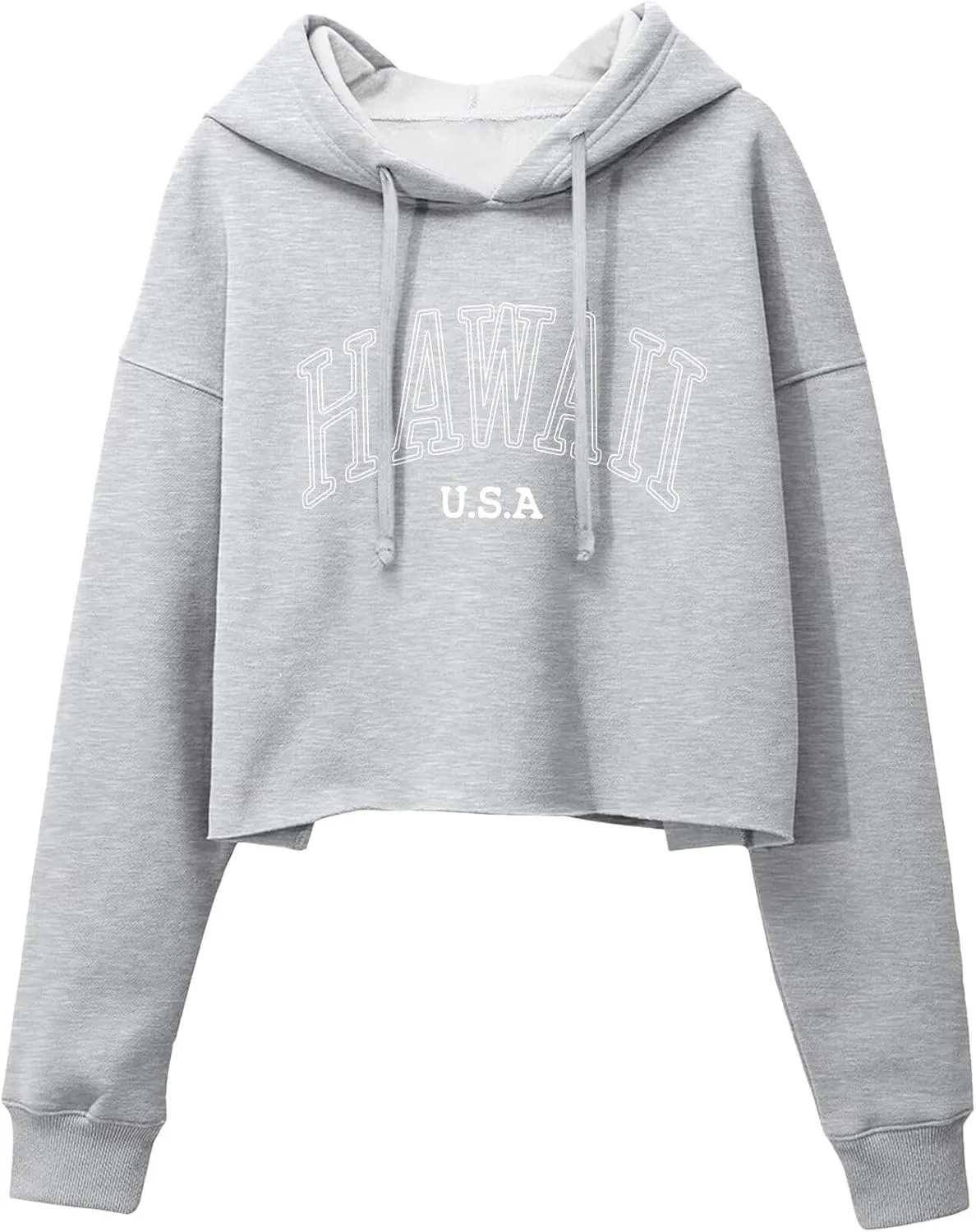 ORANDESIGNE Woman Letter Graphic Print Cropped Hoodie Long Sleeve Crop Fleece Casual Workout Loose Pullover Sweatshirt Tops