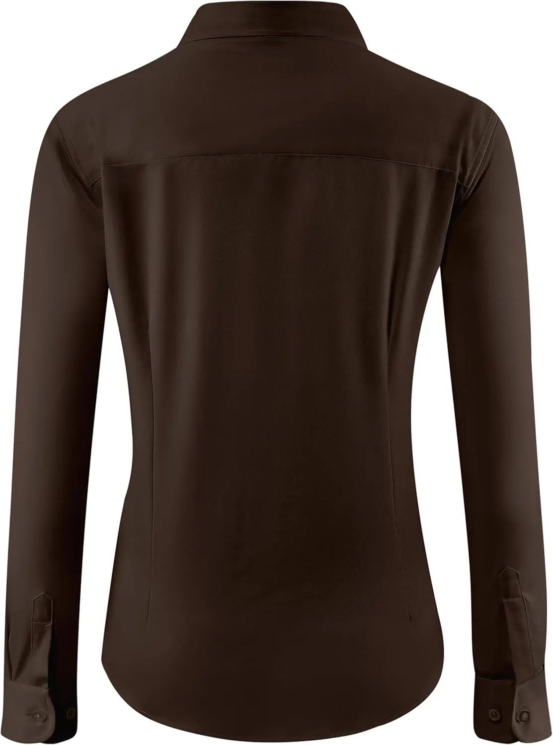 Soft Wrinkle-Free Women's Button Down Dress Shirts Solid Long Sleeve Work Blouses Fit Stretch Casual Tops XXS-4XL