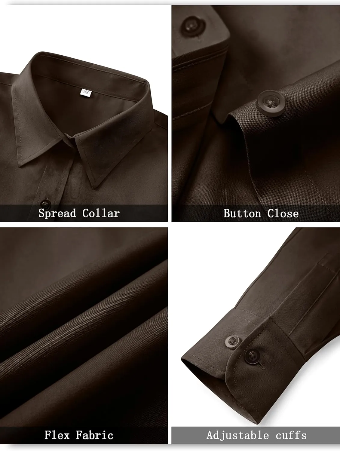 Soft Wrinkle-Free Women's Button Down Dress Shirts Solid Long Sleeve Work Blouses Fit Stretch Casual Tops XXS-4XL