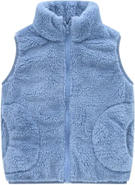 Toddler Baby Boy Girl Fleece Vest Fuzzy Sherpa Sleeveless Waistcoat Fall Winter Faux Fur Jacket with Pockets Coat