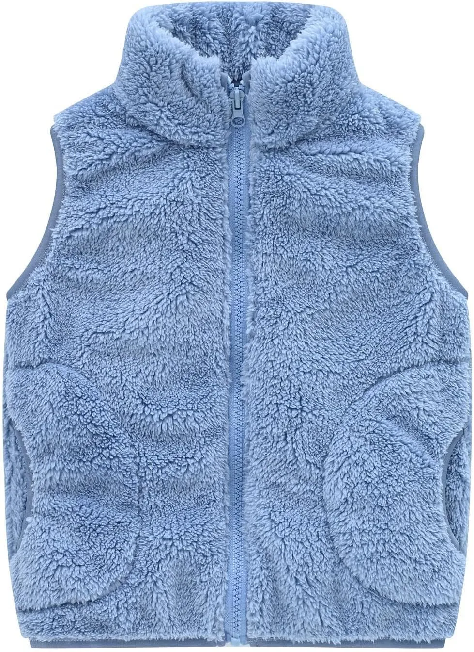 Toddler Baby Boy Girl Fleece Vest Fuzzy Sherpa Sleeveless Waistcoat Fall Winter Faux Fur Jacket with Pockets Coat