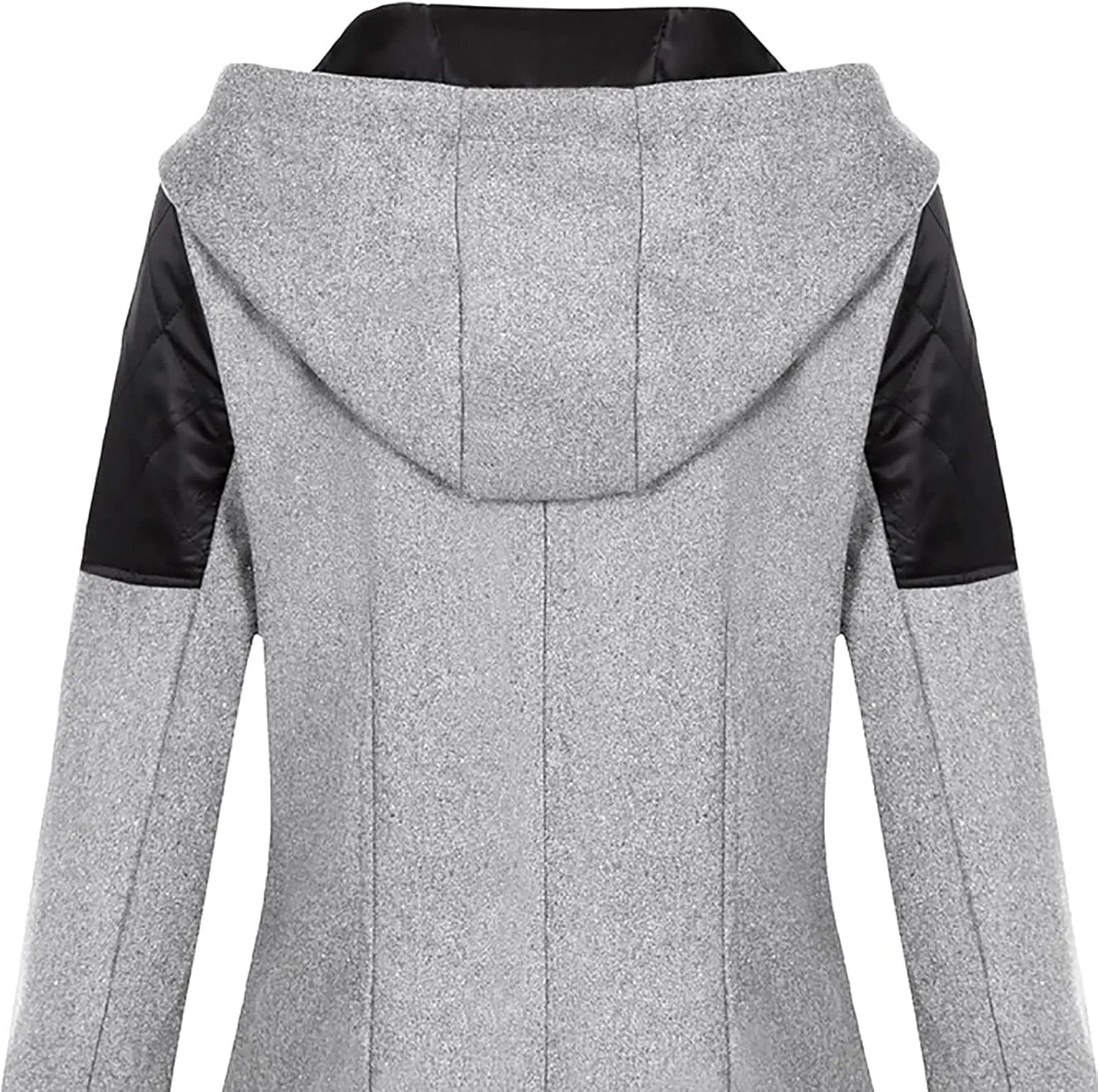 Winter Trench Coat Women Lapel Double Breasted Wool Blend Pea Coats Fashion Plaid Hooded Long Jacket with Belted