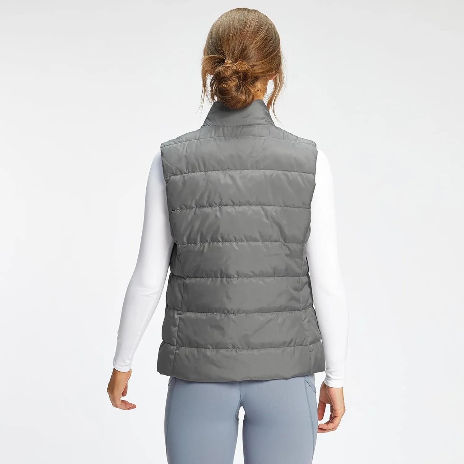Women's Puffer Vests Full Zip Quilted Sleeveless Puffy Jacket for Womens Water-Resistant Outdoor Cozy Sport Coat S-2XL